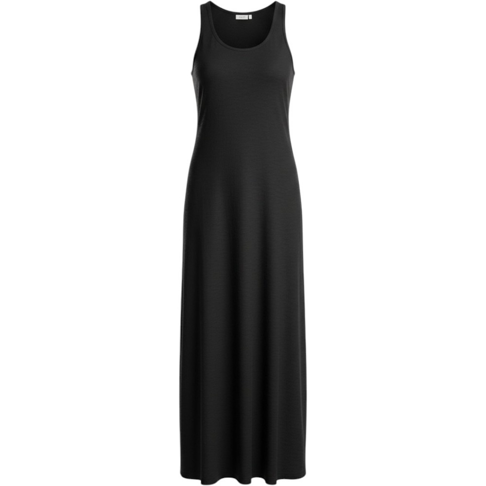 Gap Slub Cotton Sleeveless Maxi Dress Side Slit Black Large Womens
